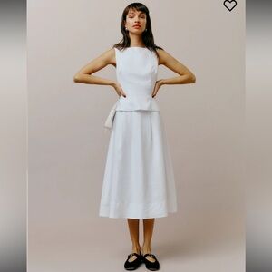 Reformation White Sleeveless Midi Dress